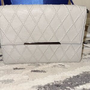 Urban Expressions grey vegan leather diamond pattern clutch
